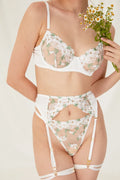 Aurelle | White Floral Embroidered Lingerie